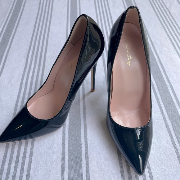 Black shiny pumps, Elizabet Lang, Size 7, NEVER WORN, great condition - Picture 1 of 8